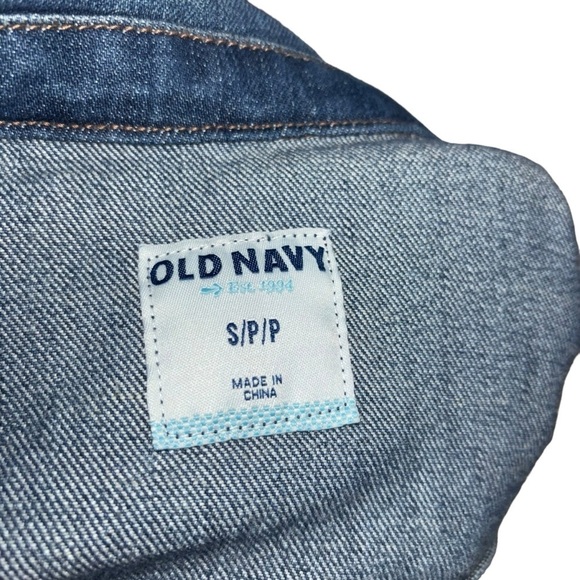 Old Navy Women's S Small Classic Denim Crop Jacket Blue Medium Wash - Picture 6 of 6